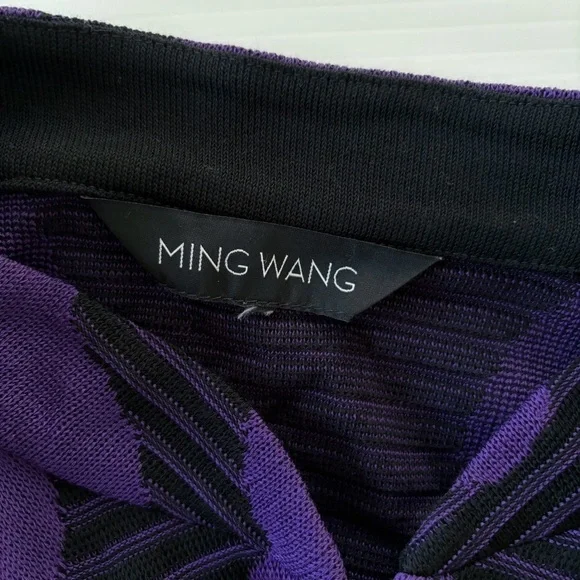Ming Wang Purple Zebra Striped Knit Jacket Cardigan Medium - Picture 6 of 9